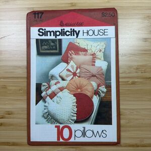 Vtg Simplicity Throw Pillows Instruction Cards Pattern 117 Cottagecore 1981